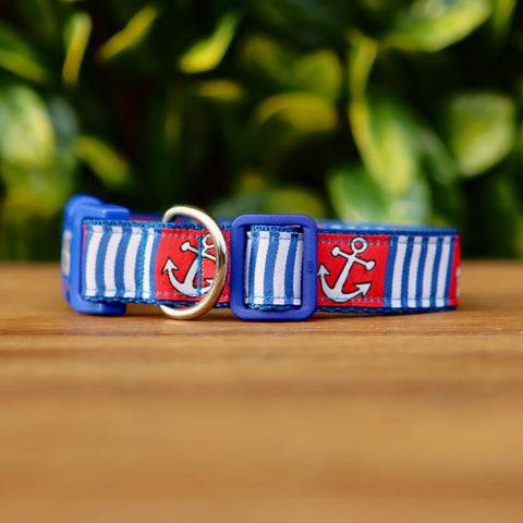 Nautical Dog Collar - Hand Made by The Bark Side