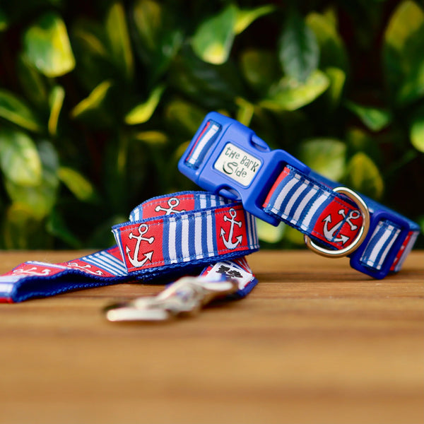 Nautical Dog Collar - Hand Made by The Bark Side