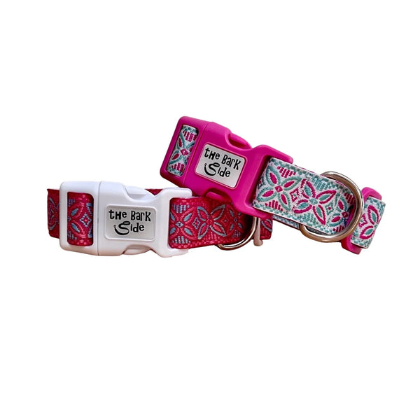 Geometric Flower Dog Collar - Hand Made by The Bark Side