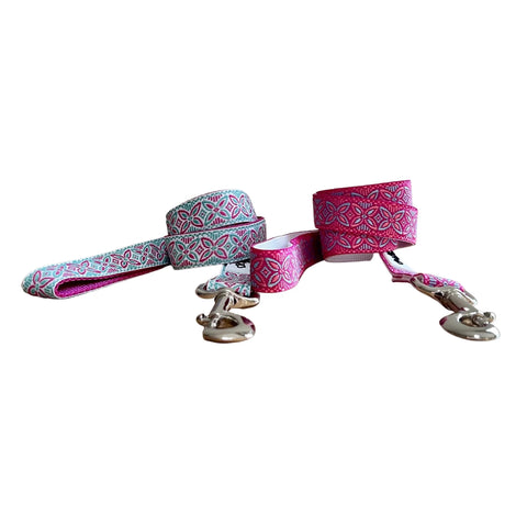 Geometric Flower Dog Lead / Leash - Hand Made by The Bark Side