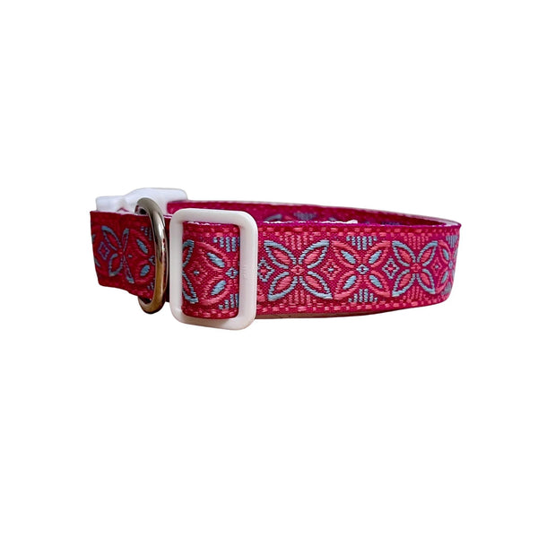 Geometric Flower Dog Collar - Hand Made by The Bark Side