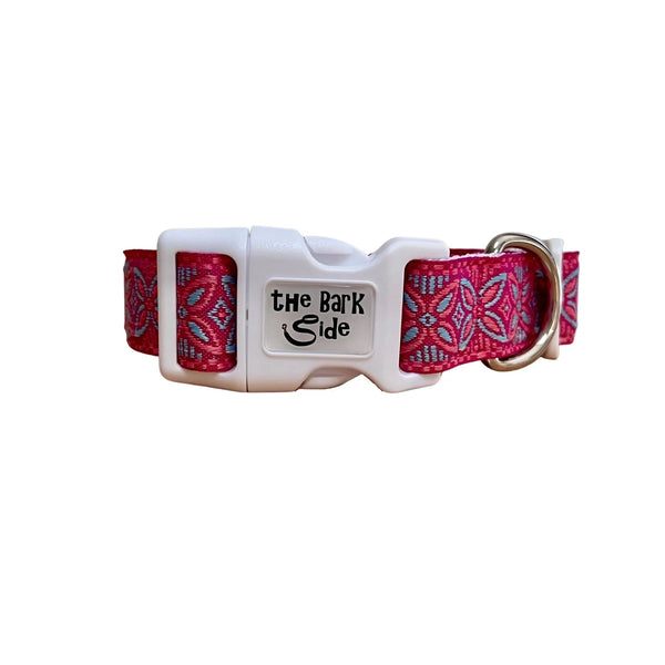 Geometric Flower Dog Collar - Hand Made by The Bark Side