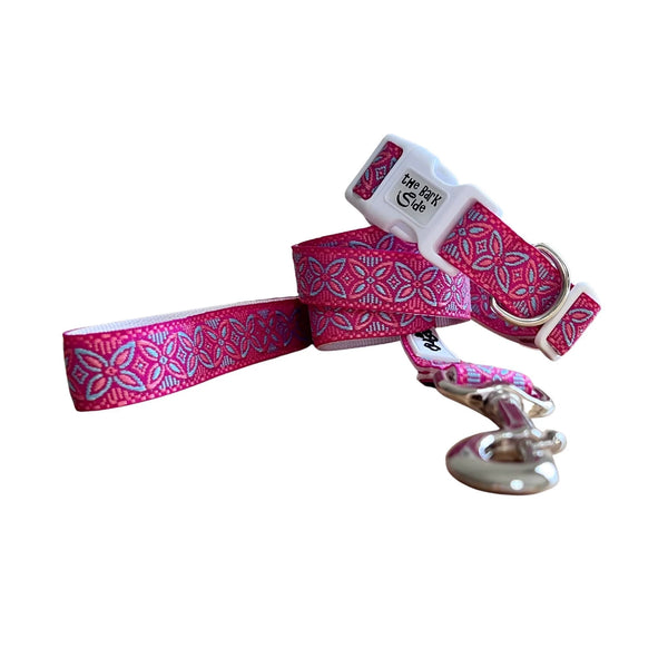 Geometric Flower Dog Collar - Hand Made by The Bark Side
