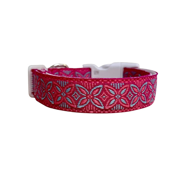 Geometric Flower Dog Collar - Hand Made by The Bark Side