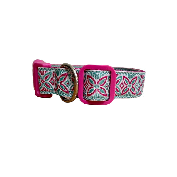 Geometric Flower Dog Collar - Hand Made by The Bark Side