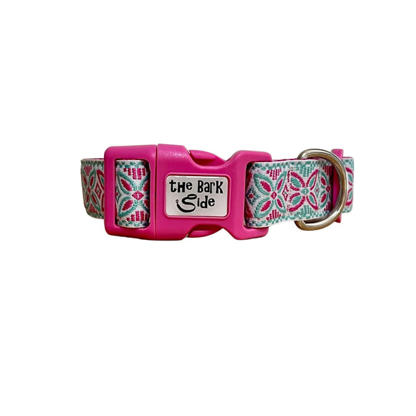 Geometric Flower Dog Collar - Hand Made by The Bark Side