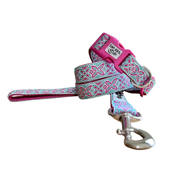 Geometric Flower Dog Collar - Hand Made by The Bark Side