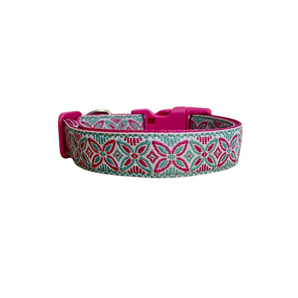 Geometric Flower Dog Collar - Hand Made by The Bark Side