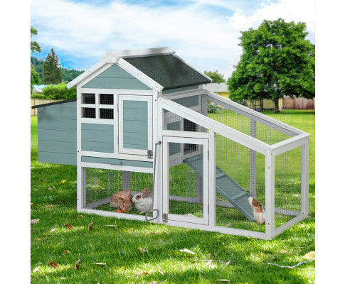 i.Pet Chicken Coop Rabbit Hutch Run Cage Wooden Outdoor