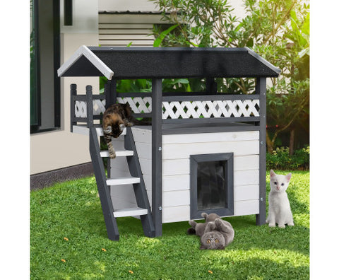 i.Pet Cat House Shelter Outdoor Wooden Small Dog Pet Houses Kennel