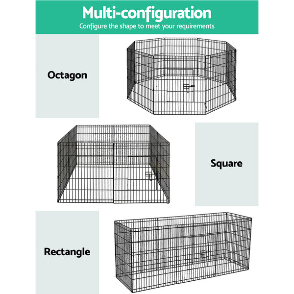 i.Pet 30" 8 Panel Dog Playpen Pet Fence Exercise Cage Enclosure Play Pen