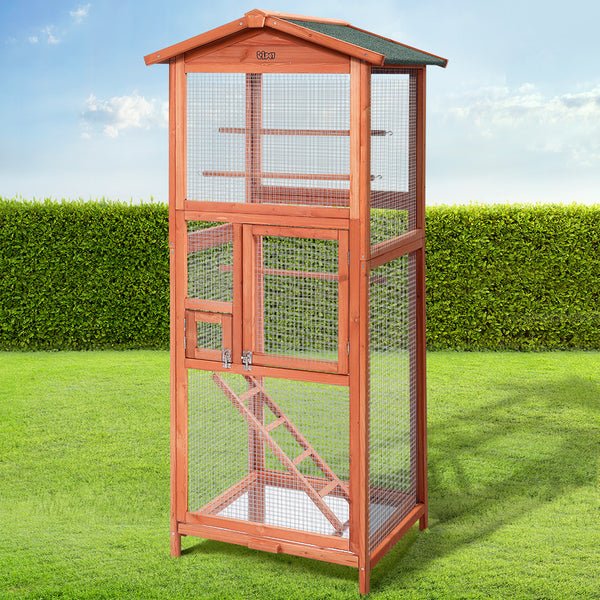 i.Pet Bird Cage 72cm x 60cm x 168cm Pet Cages Large Aviary Parrot Carrier Travel Canary Wooden XL