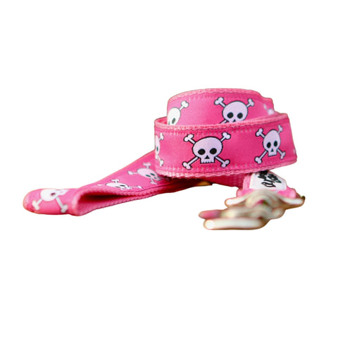 Pink Skulls Dog Lead / Dog Leash - Hand Made by The Bark Side