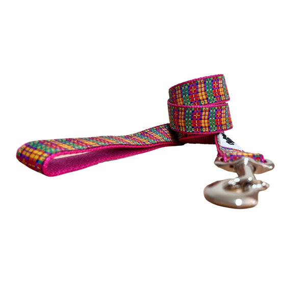 Rainbow Plaid Tartan Dog Lead / Leash - Hand Made by The Bark Side