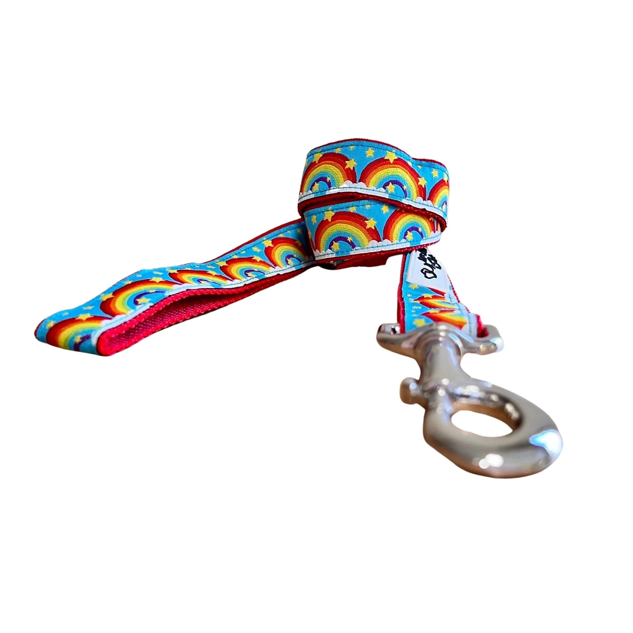 Rainbow Dog Lead / Dog Leash - Hand Made by The Bark Side