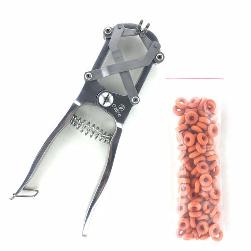 Cattle Lamb Sheep Stainless Steel Elastrator Castrating Plier with 100 Rubber