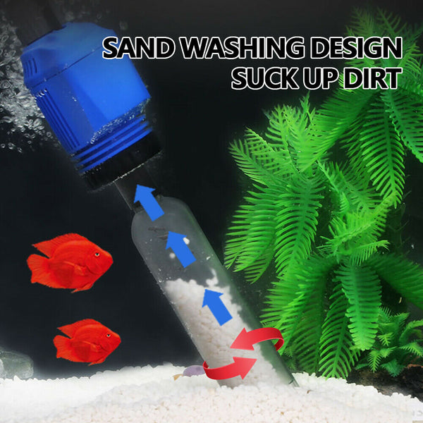 Electric Aquarium Fish Tank Cleaner Water Exchanger Siphon Vacuum Sand Cleaner