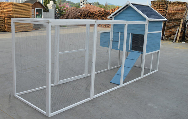 YES4PETS 371cm Blue XXL Chicken Coop Rabbit Guinea Pig Hutch Ferret Hen Cat Kitten House