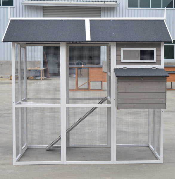 YES4PETS Grey XL Chicken Coop Rabbit Guinea Pig Hutch Ferret Hen Cat Bird House