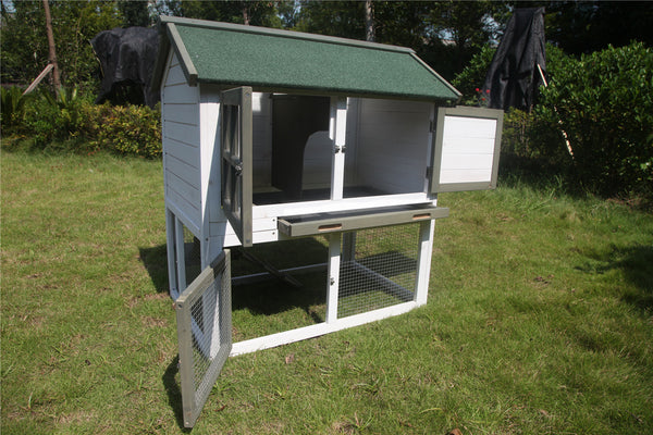 YES4PETS XL Double Storey Rabbit Hutch  Guinea Pig Ferret Cage 102x65x98cm