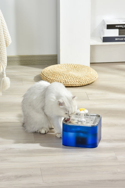 YES4PETS 3L Automatic Electric Pet Water Fountain Dog Cat Stainless Steel Dispenser Blue