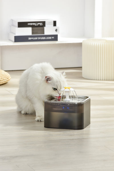 YES4PETS 3L Automatic Electric Pet Water Fountain Dog Cat Stainless Steel Dispenser Grey