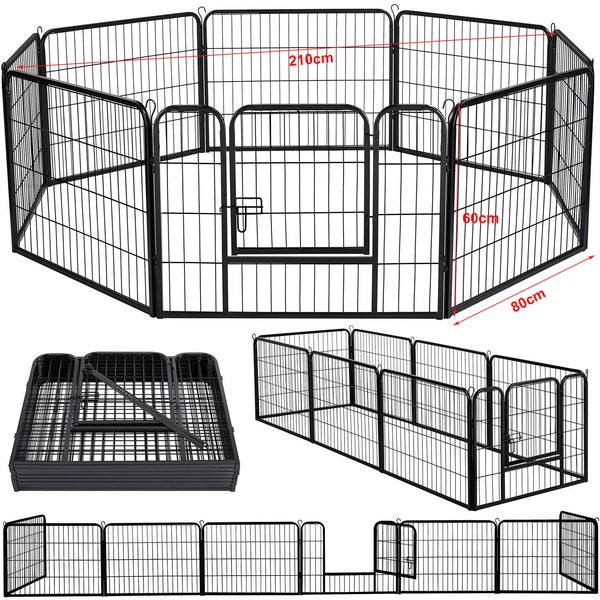 8 Panel Pet Dog Cat Bunny Puppy Play pen Playpen 60x80 cm Exercise Cage Dog Panel Fence