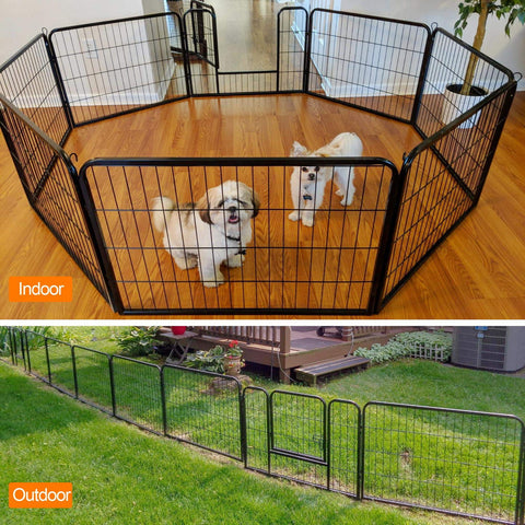 8 Panel Pet Dog Cat Bunny Puppy Play pen Playpen 60x80 cm Exercise Cage Dog Panel Fence