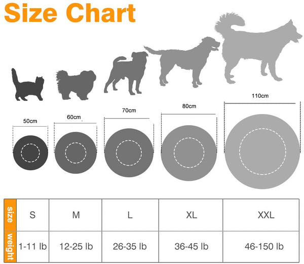 Soft Dog Bed Round Washable Plush Cat Bed Sofa Medium 60cm