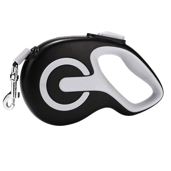 Black 5 Metre Retractable Dog Leash | Ergonomic Anti-Slip Grip | Heavy Duty Nylon Rope for Small to Medium Dogs