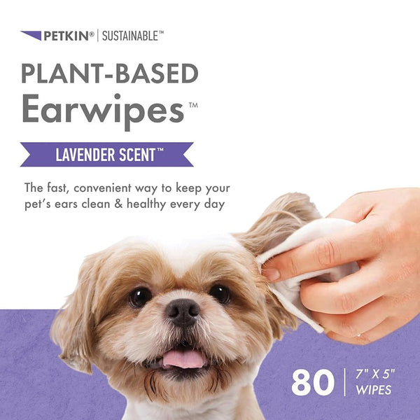 Petkin PLANT-BASED EAR WIPES Lavender Scented 80pk