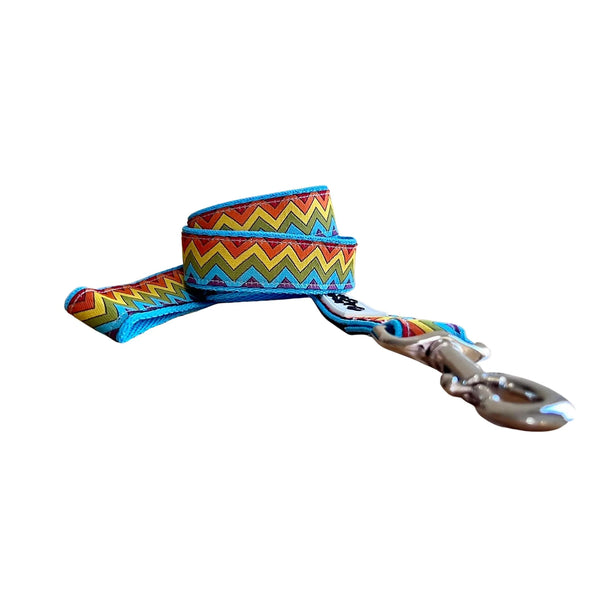 Rainbow Waves Dog Lead / Dog Leash - Hand Made by The Bark Side