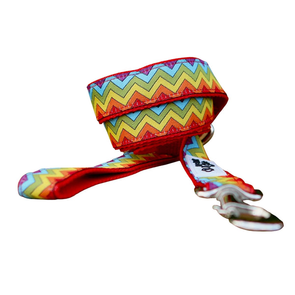 Rainbow Waves Dog Lead / Dog Leash - Hand Made by The Bark Side