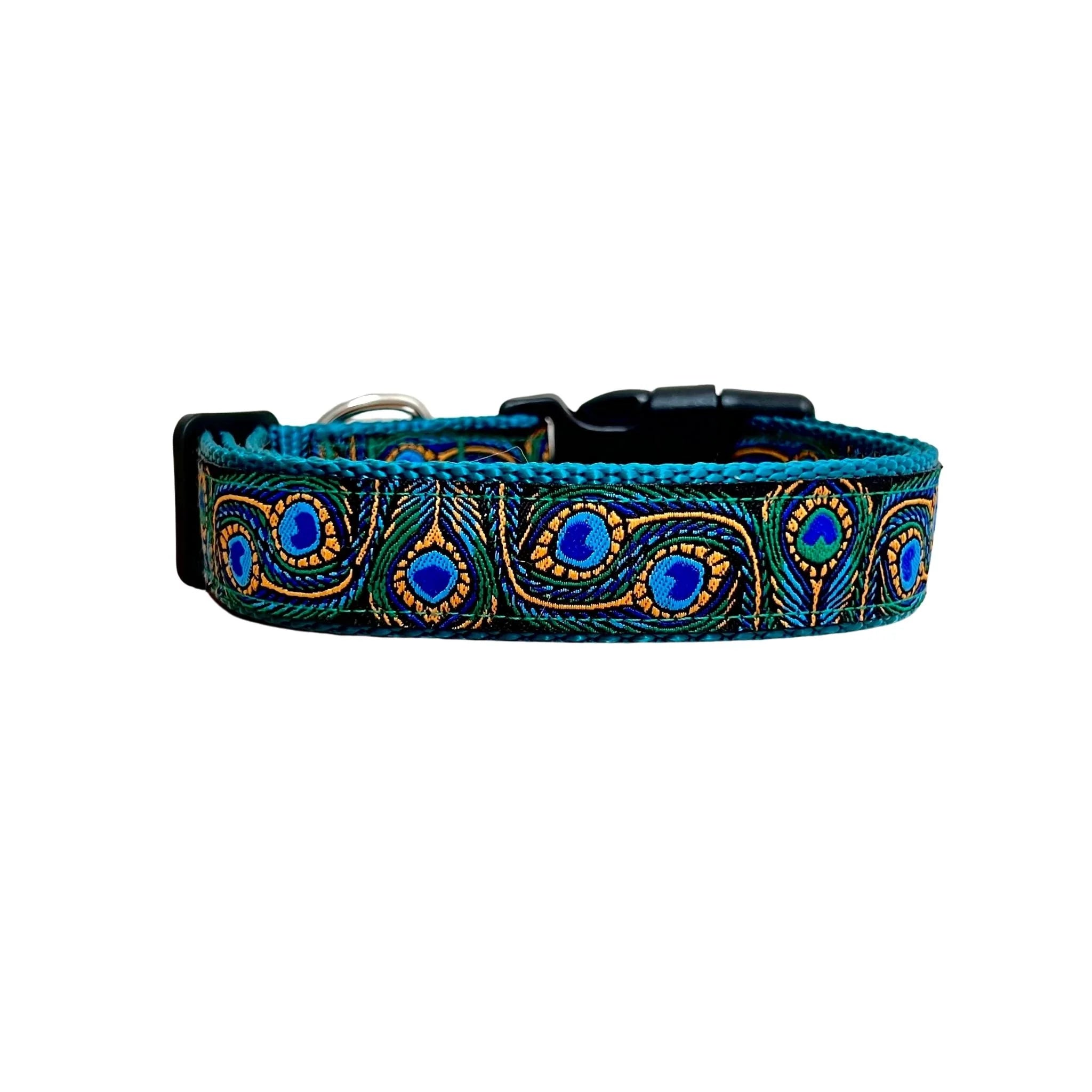 Peacock Feather Dog Collar - Hand Made by The Bark Side