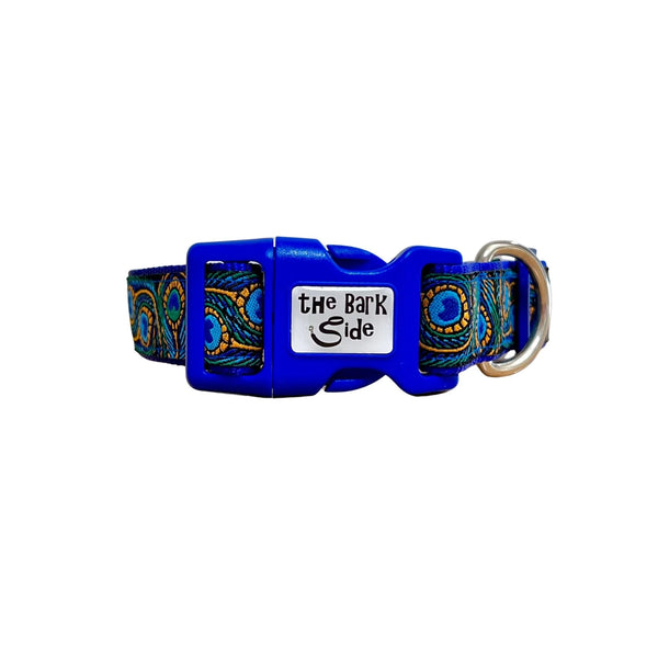 Peacock Feather Dog Collar - Hand Made by The Bark Side