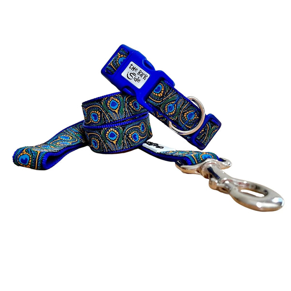 Peacock Feather Dog Collar - Hand Made by The Bark Side