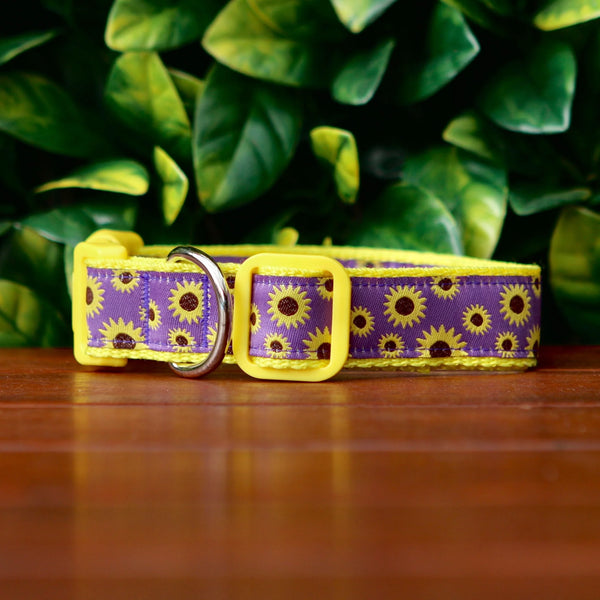 Sunflower Dog Collar - Hand Made by The Bark Side