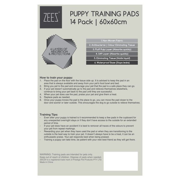 ZEEZ PUPPY TRAINING PADS 60x60cm