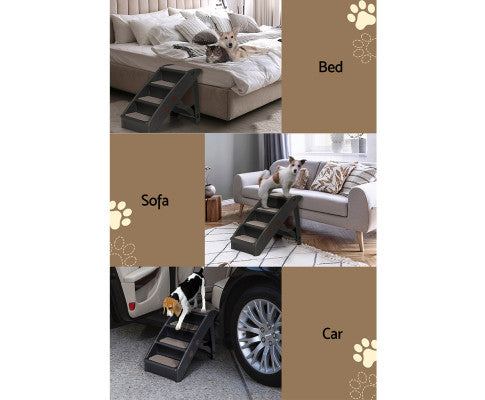 i.Pet Dog Ramp For Bed Sofa Car Pet Steps Stairs Ladder Indoor Foldable Portable