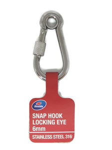 Snap Hook Locking Eye Stainless Steel