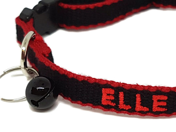 Cat ID Collar Bamboo Fibre Personalised Embroidered