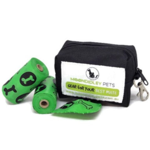 Poop Bag Holder with 2 Rolls Eco Friendly Poop Bags - Moondidley Pets