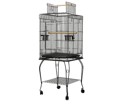 i.Pet Large Parrot Pet Aviary Bird Cage w/Open Roof 150cm Black A102