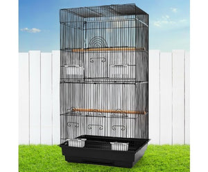 i.Pet Medium Bird Cage with Perch 88cm- Black