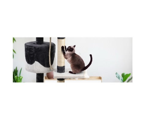 i.Pet Cat Scratcher Pole 112cm- White and Grey