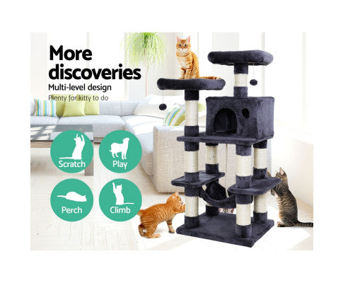 i.Pet Cat Tree Trees Scratching Post Scratcher 145cm Tower Condo House Furniture Wood