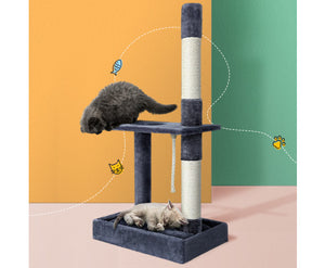 Pet Cat Tree Scratching Post Scratcher Tower Condo House Grey 102cm