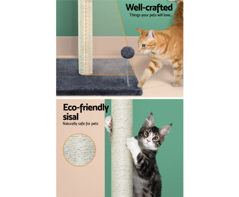 Pet Cat Tree Scratching Post Scratcher Tower Condo House Hanging toys Grey 105cm