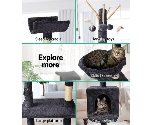 i.Pet Cat Tree Trees Scratching Post Scratcher Toys Condo House Furniture Wood 140cm