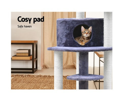 i.Pet Cat Tree Trees Scratching Post Scratcher Tower Condo House Grey 126cm